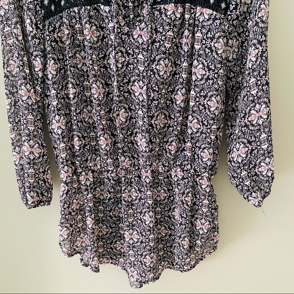 Maurices Sheer Blouse Black/Purple Sz Small - Picture 3 of 8